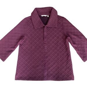 Soft Surroundings Women’s Medium Dorothy Jacquard Merlot Top Pullover Sweater